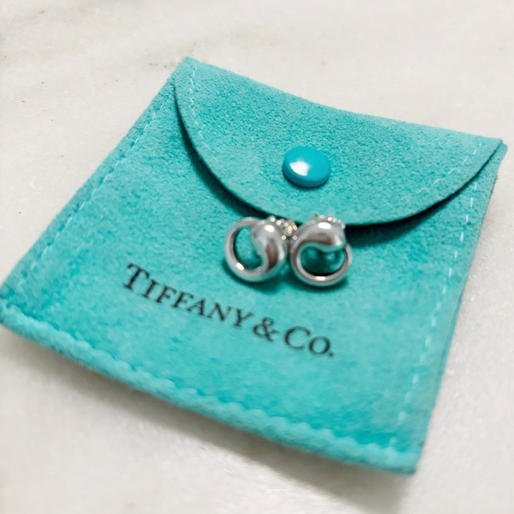 Tiffany & Co. Silver Earrings with Turquoise Pouch